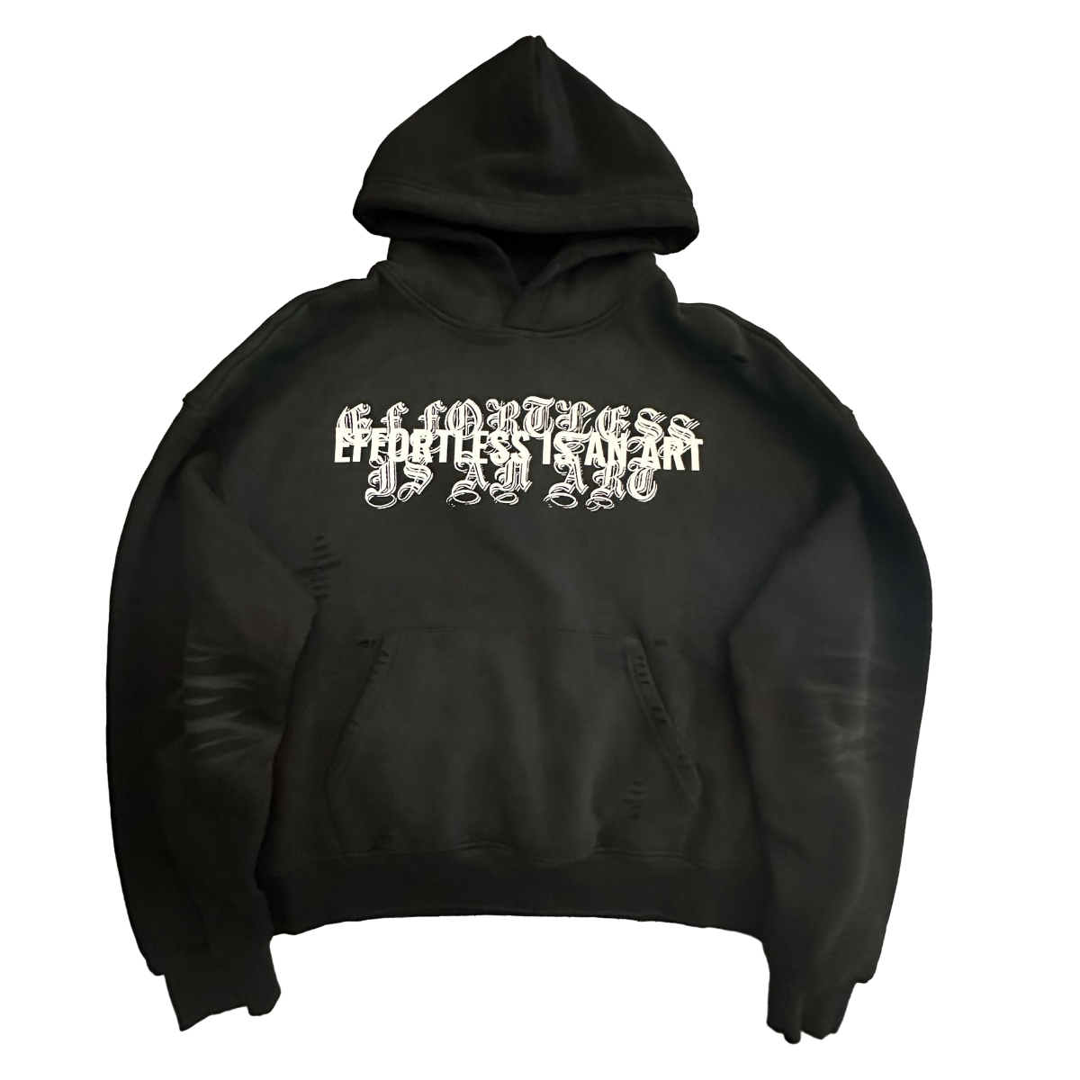 FRAYED BOXY HOODIE